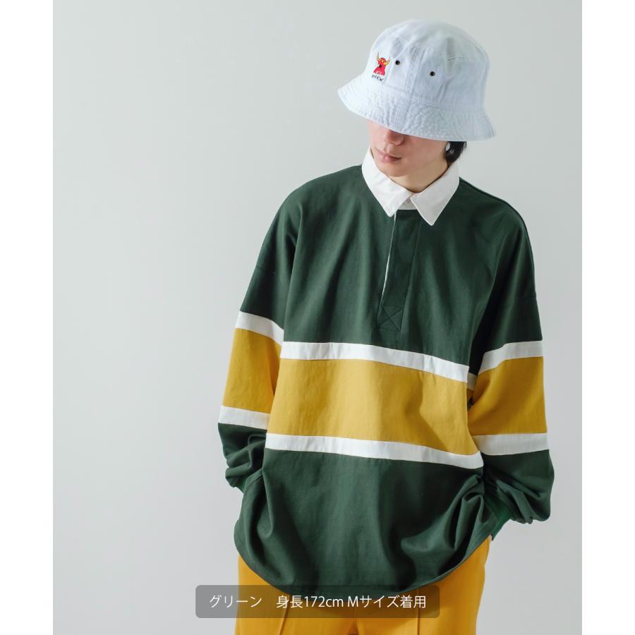 ポロシャツ メンズ ヘビーウエイト ラガーシャツ 長袖 ライン 切替 ビッグシルエット オーバーサイズ 大きいサイズ ゆったり ゲームシャツ アメカジ ストリート | improves | 04