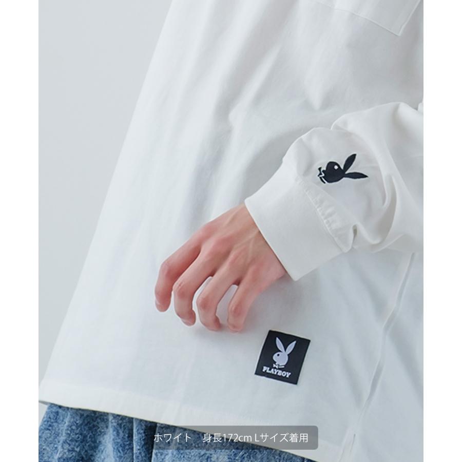 PLAYBOY ロンT 長袖Tシャツ メンズ ワンポイント 刺しゅう