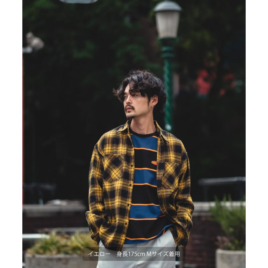 長袖シャツ メンズ オンブレ チェックシャツ 長袖 レギュラーカラー レギュラーサイズ アメカジ 西海岸 ストリート 韓国ファッション 古着MIX | improves | 10