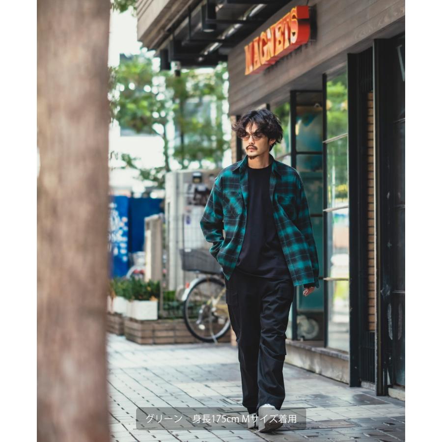 長袖シャツ メンズ オンブレ チェックシャツ 長袖 レギュラーカラー レギュラーサイズ アメカジ 西海岸 ストリート 韓国ファッション 古着MIX | improves | 14