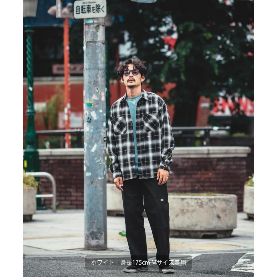 長袖シャツ メンズ オンブレ チェックシャツ 長袖 レギュラーカラー レギュラーサイズ アメカジ 西海岸 ストリート 韓国ファッション 古着MIX | improves | 06