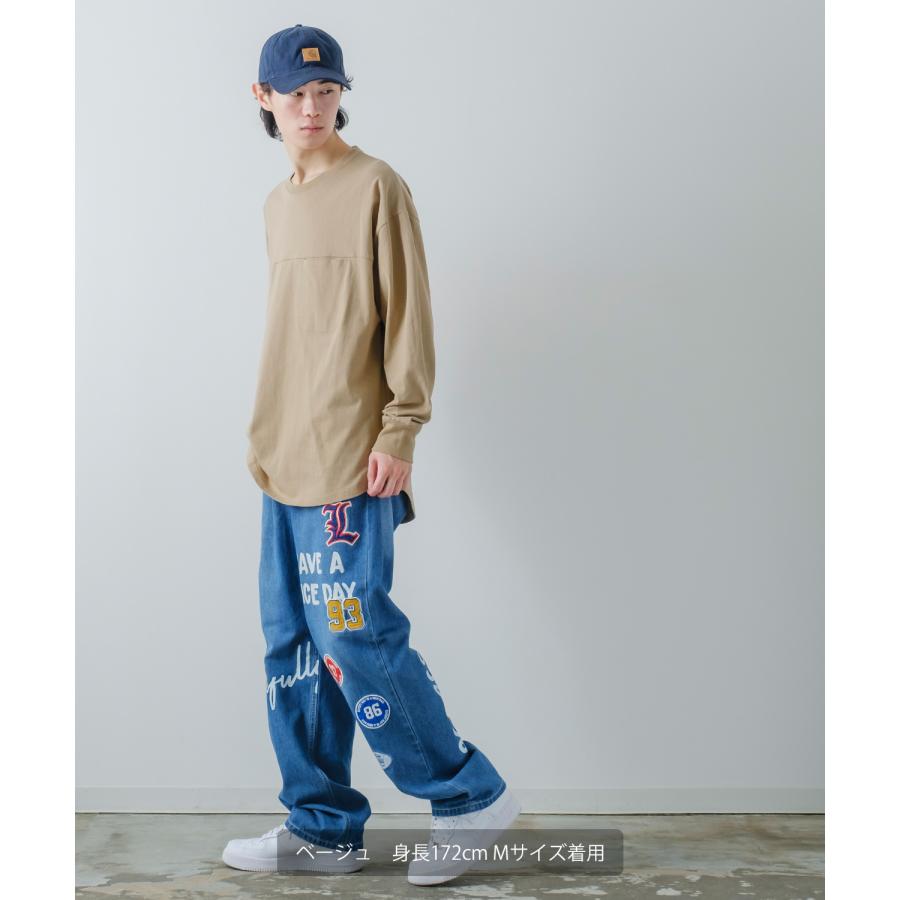 長袖Tシャツ メンズ USコットン 無地 ロンT フットボールTシャツ カットソー ポケT オーバーサイズ 大きめ シンプル カジュアル アメカジ ストリート | improves | 10