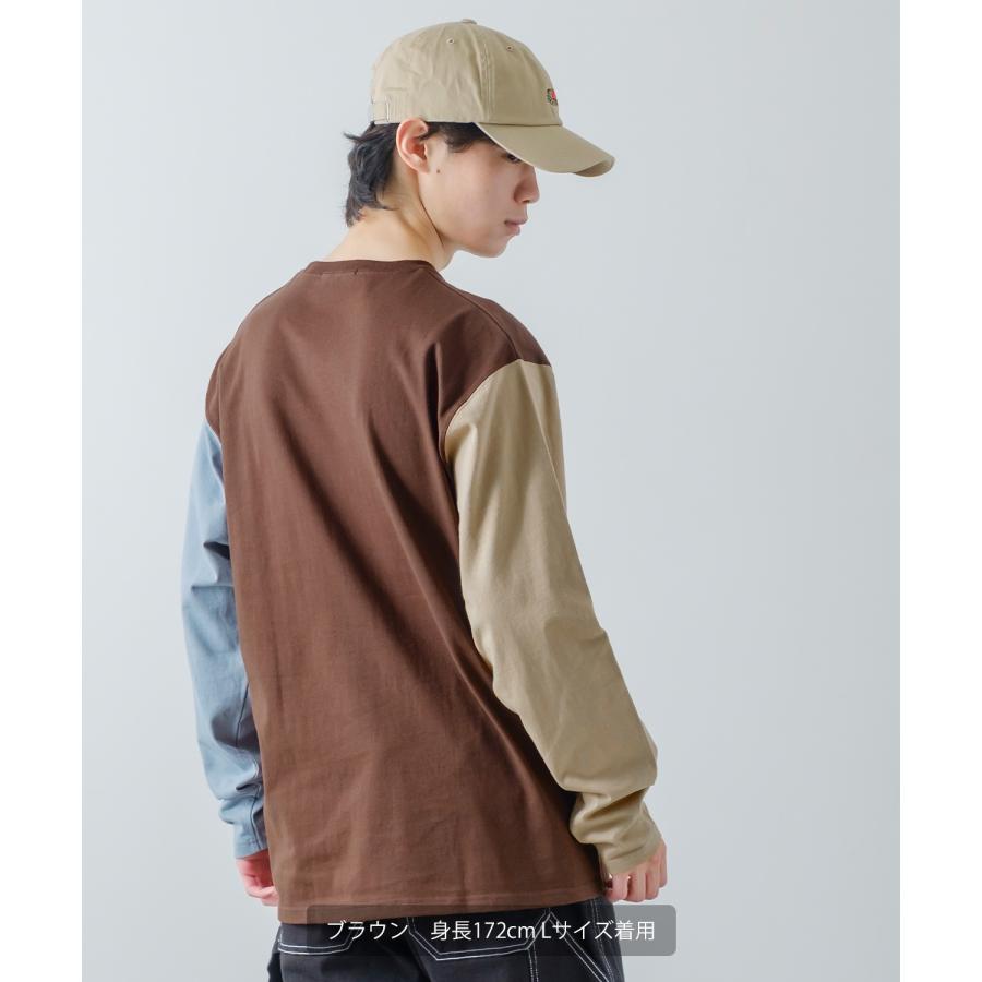 長袖Tシャツ メンズ USコットン 無地 ロンT クレイジー袖 カットソー ポケT オーバーサイズ 大きめ シンプル カジュアル アメカジ ストリート | improves | 20