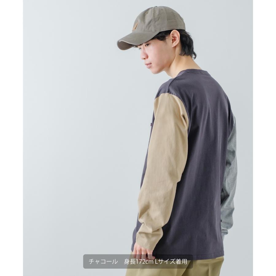長袖Tシャツ メンズ USコットン 無地 ロンT クレイジー袖 カットソー ポケT オーバーサイズ 大きめ シンプル カジュアル アメカジ ストリート | improves | 23