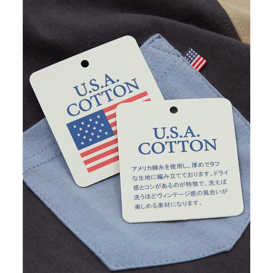長袖Tシャツ メンズ USコットン 無地 ロンT クレイジー袖 カットソー ポケT オーバーサイズ 大きめ シンプル カジュアル アメカジ ストリート | improves | 28
