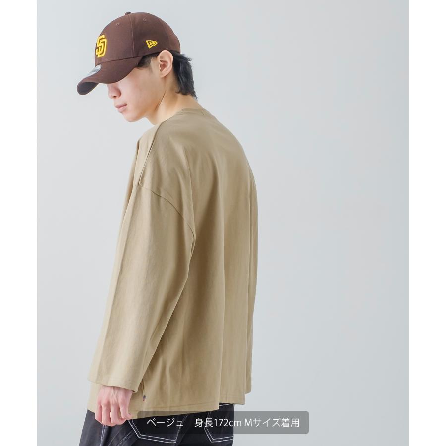 長袖Tシャツ メンズ USコットン 無地 ロンT ドロップショルダー ビッグTシャツ カットソー オーバーサイズ 大きめ シンプル カジュアル アメカジ ストリート | improves | 20