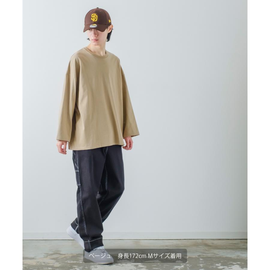 長袖Tシャツ メンズ USコットン 無地 ロンT ドロップショルダー ビッグTシャツ カットソー オーバーサイズ 大きめ シンプル カジュアル アメカジ ストリート | improves | 21