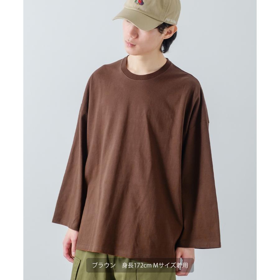 長袖Tシャツ メンズ USコットン 無地 ロンT ドロップショルダー ビッグTシャツ カットソー オーバーサイズ 大きめ シンプル カジュアル アメカジ ストリート | improves | 22