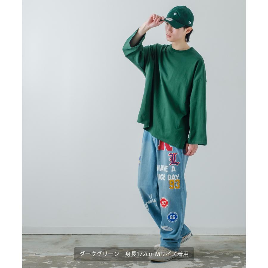 長袖Tシャツ メンズ USコットン 無地 ロンT ドロップショルダー ビッグTシャツ カットソー オーバーサイズ 大きめ シンプル カジュアル アメカジ ストリート | improves | 27