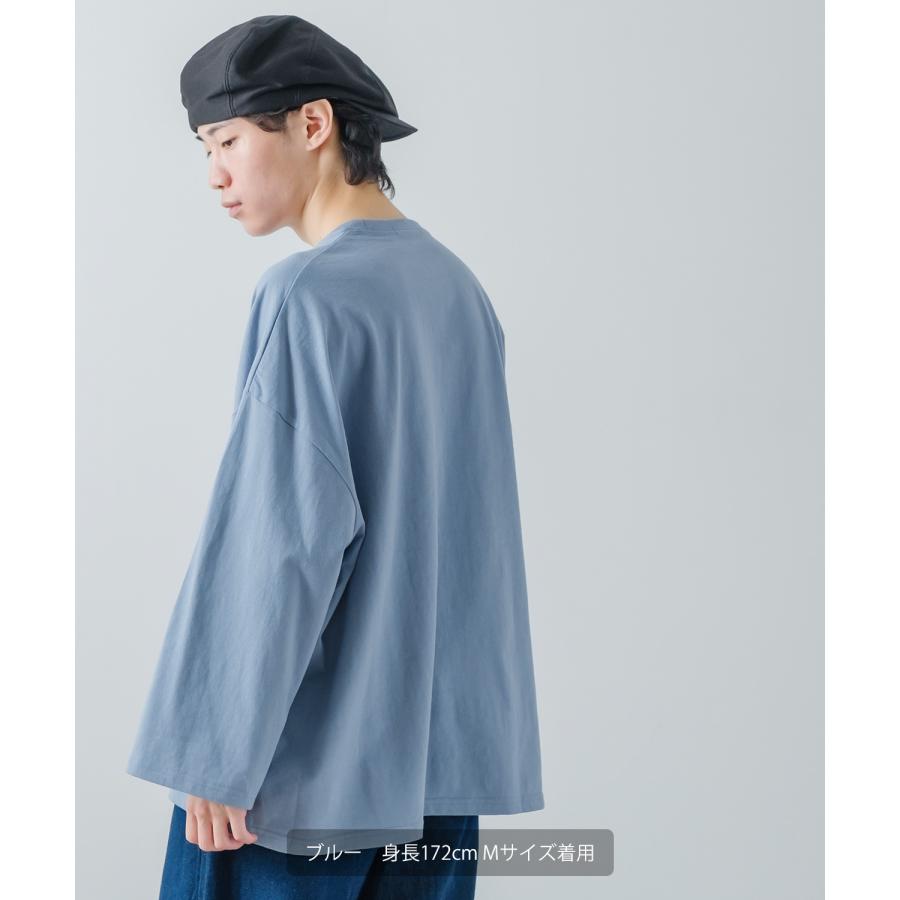長袖Tシャツ メンズ USコットン 無地 ロンT ドロップショルダー ビッグTシャツ カットソー オーバーサイズ 大きめ シンプル カジュアル アメカジ ストリート | improves | 17