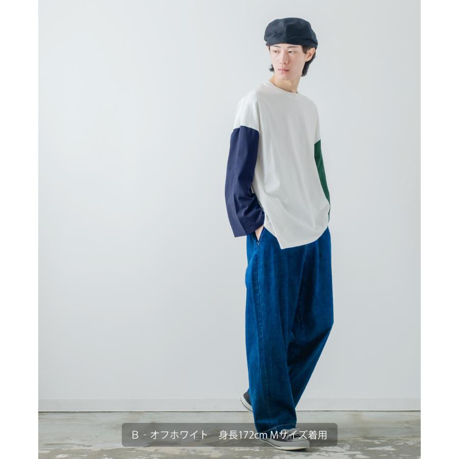 長袖Tシャツ メンズ USコットン 無地 ロンT クレイジー袖 ビッグTシャツ カットソー オーバーサイズ 大きめ シンプル カジュアル アメカジ ストリート | improves | 21