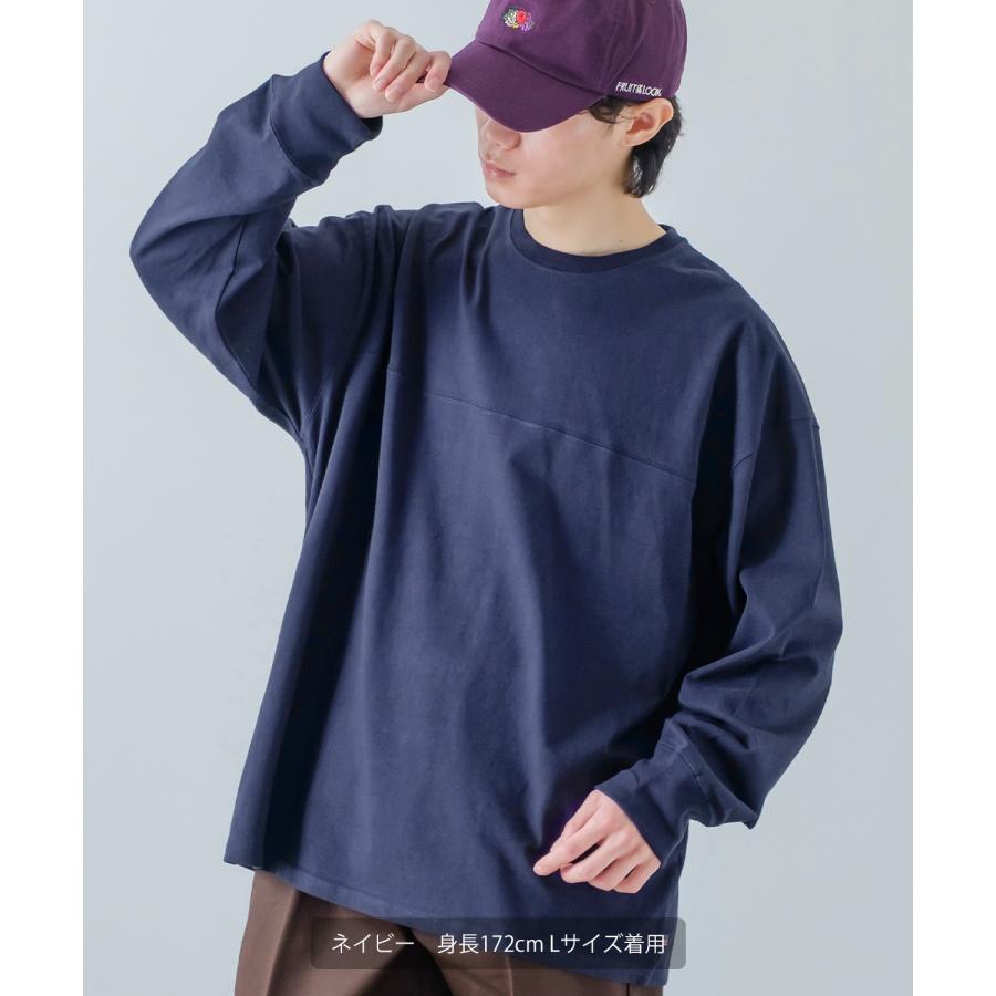 長袖Tシャツ メンズ USコットン 無地 ロンT フットボールTシャツ カットソー ポケT オーバーサイズ 大きめ シンプル カジュアル アメカジ ストリート | improves | 21