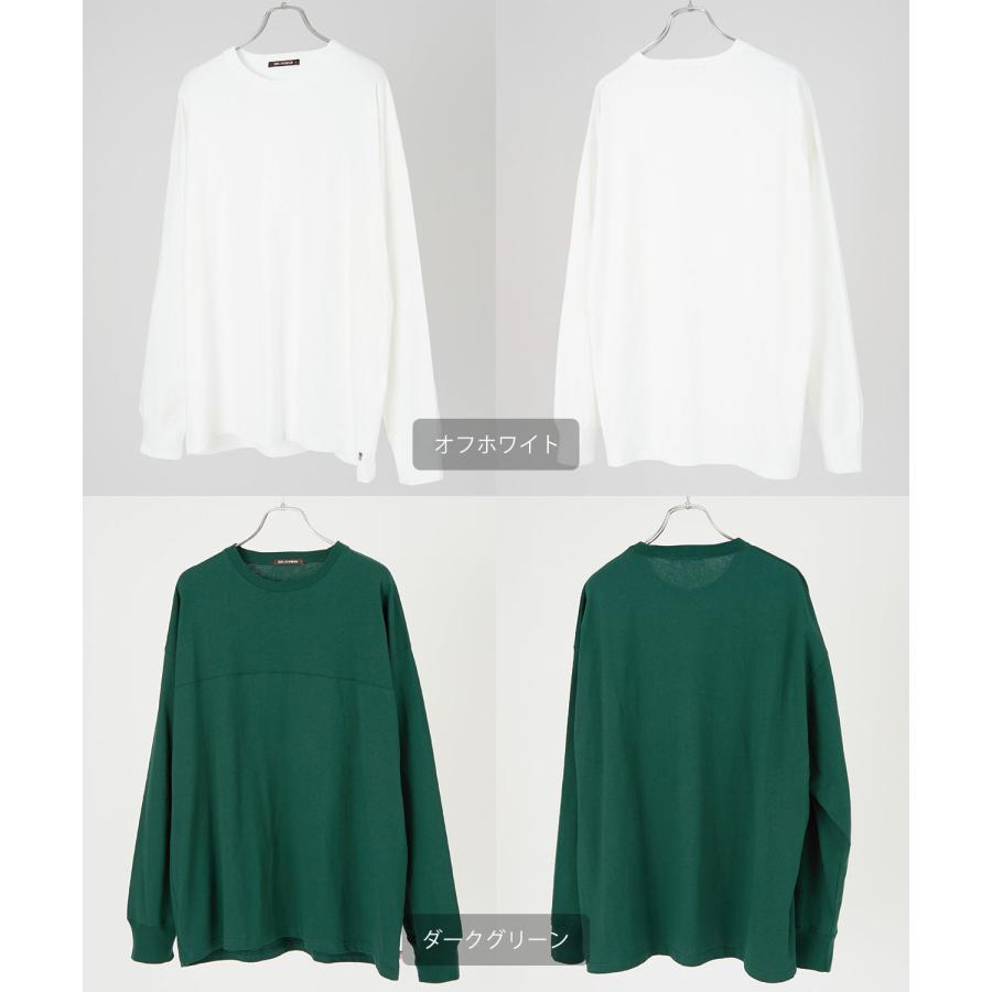 長袖Tシャツ メンズ USコットン 無地 ロンT フットボールTシャツ カットソー ポケT オーバーサイズ 大きめ シンプル カジュアル アメカジ ストリート | improves | 23