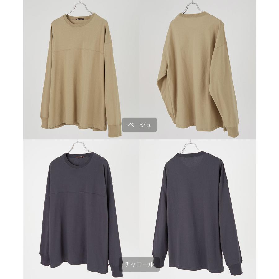 長袖Tシャツ メンズ USコットン 無地 ロンT フットボールTシャツ カットソー ポケT オーバーサイズ 大きめ シンプル カジュアル アメカジ ストリート | improves | 26