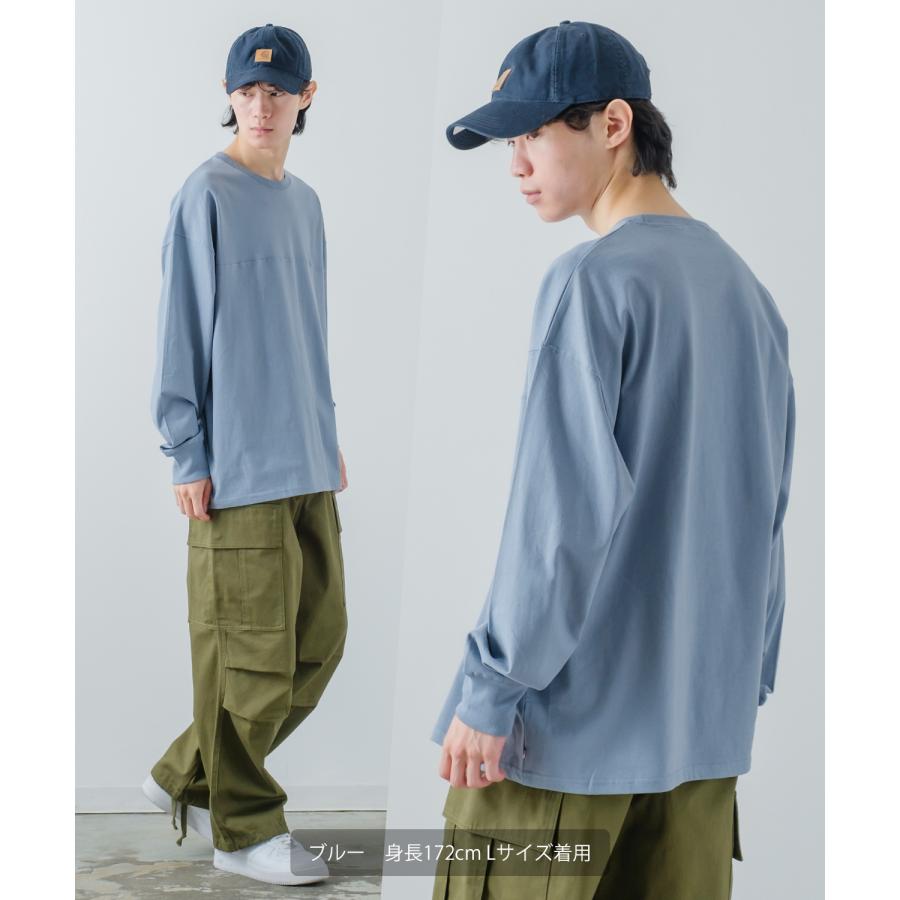 長袖Tシャツ メンズ USコットン 無地 ロンT フットボールTシャツ カットソー ポケT オーバーサイズ 大きめ シンプル カジュアル アメカジ ストリート | improves | 12