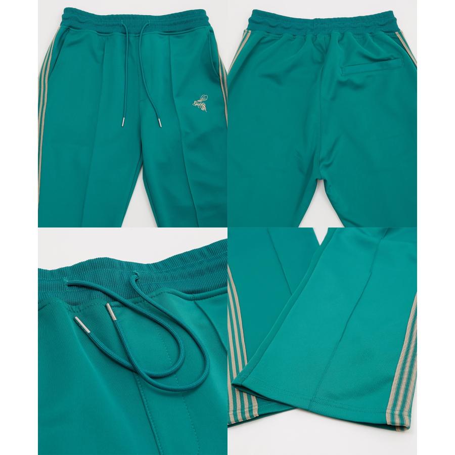 ジャージパンツ メンズ サイドライン 刺しゅう イージーパンツ ピンタック ゴムウエスト ストリート セミワイド ラインパンツ 古着MIX ストリート 韓国 | improves | 22