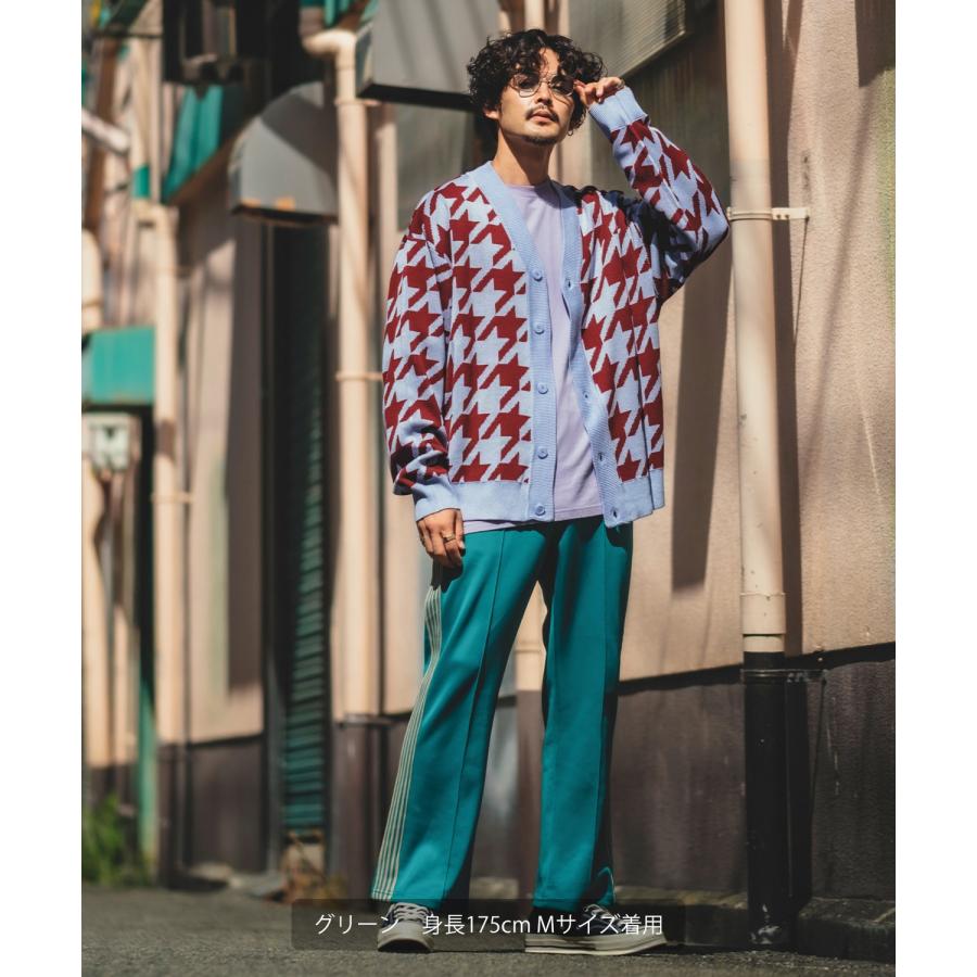 ジャージパンツ メンズ サイドライン 刺しゅう イージーパンツ ピンタック ゴムウエスト ストリート セミワイド ラインパンツ 古着MIX ストリート 韓国 | improves | 06