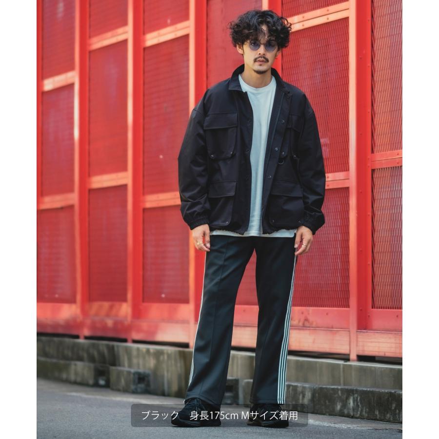 ジャージパンツ メンズ サイドライン 刺しゅう イージーパンツ ピンタック ゴムウエスト ストリート セミワイド ラインパンツ 古着MIX ストリート 韓国 | improves | 13