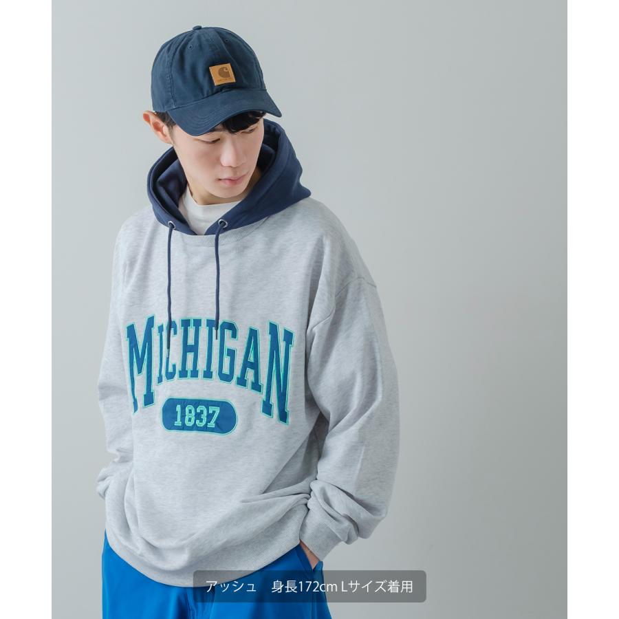 パーカー メンズ スウェット カレッジ ロゴ 刺しゅう 裏毛 トレーナー スエット ビッグシルエット オーバーサイズ 古着MIX スポーティー ストリート | improves | 09