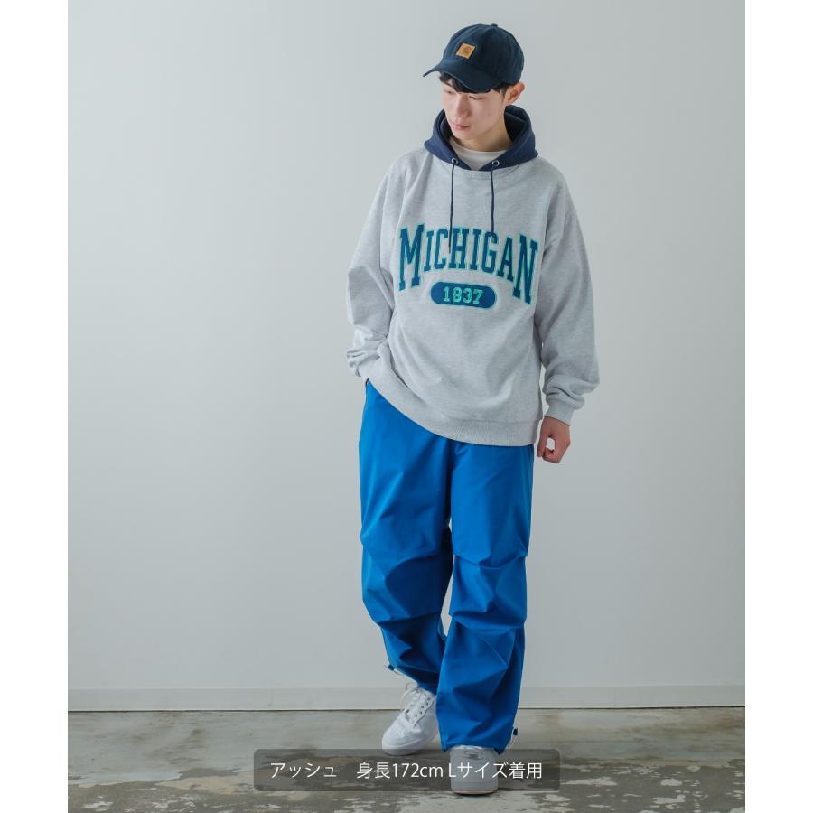 パーカー メンズ スウェット カレッジ ロゴ 刺しゅう 裏毛 トレーナー スエット ビッグシルエット オーバーサイズ 古着MIX スポーティー ストリート | improves | 11