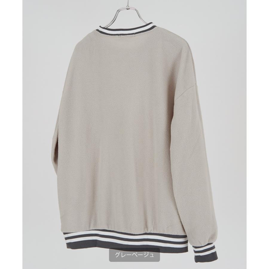 トレーナー メンズ フリース ラインリブ クルーネック プルオーバーシャツ オーバーサイズ ゆったり 大きいサイズ ストリート 韓国ファッション | improves | 18