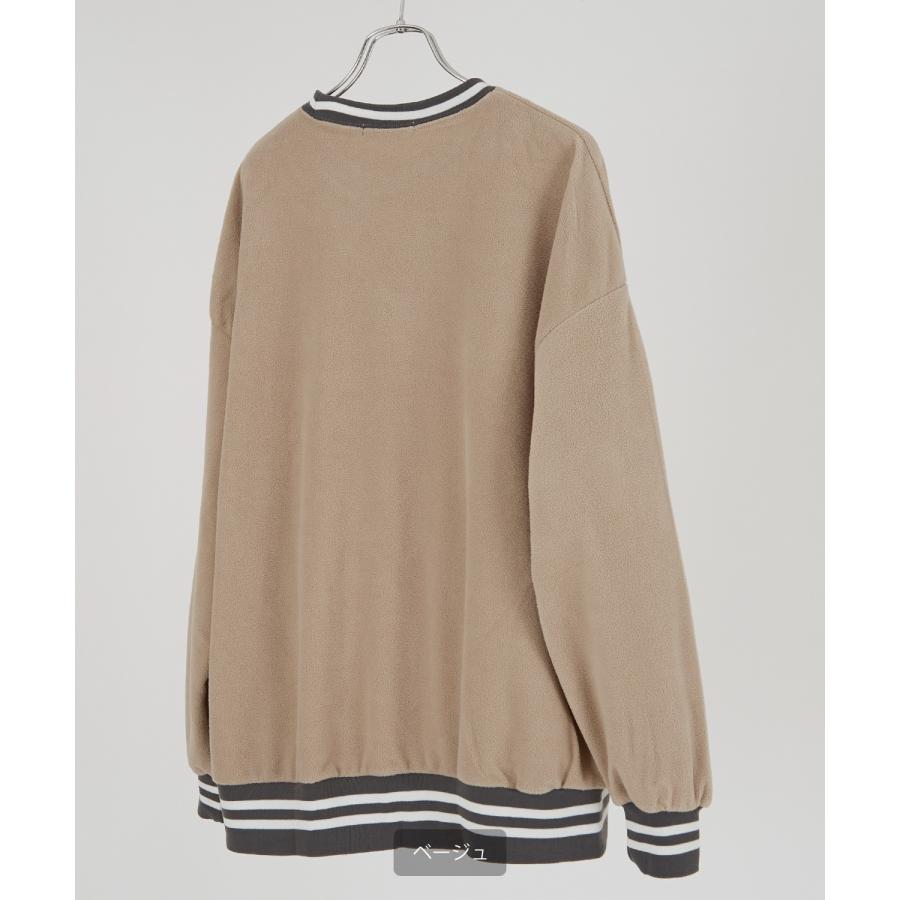 トレーナー メンズ フリース ラインリブ クルーネック プルオーバーシャツ オーバーサイズ ゆったり 大きいサイズ ストリート 韓国ファッション | improves | 20