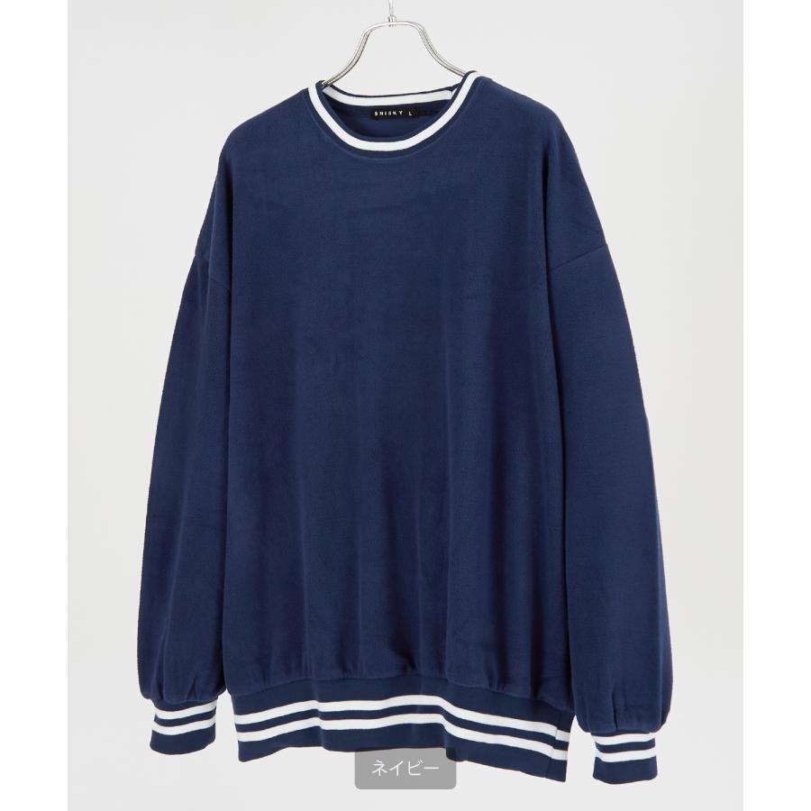 トレーナー メンズ フリース ラインリブ クルーネック プルオーバーシャツ オーバーサイズ ゆったり 大きいサイズ ストリート 韓国ファッション | improves | 21