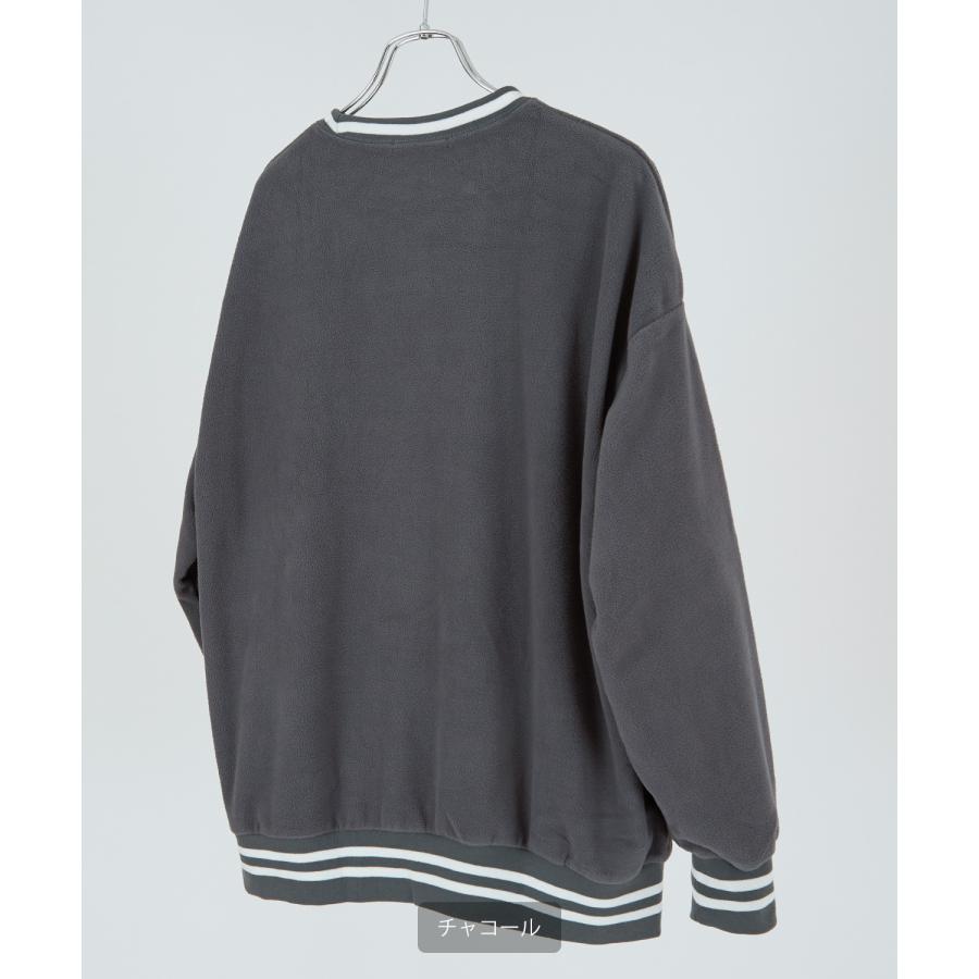 トレーナー メンズ フリース ラインリブ クルーネック プルオーバーシャツ オーバーサイズ ゆったり 大きいサイズ ストリート 韓国ファッション | improves | 24