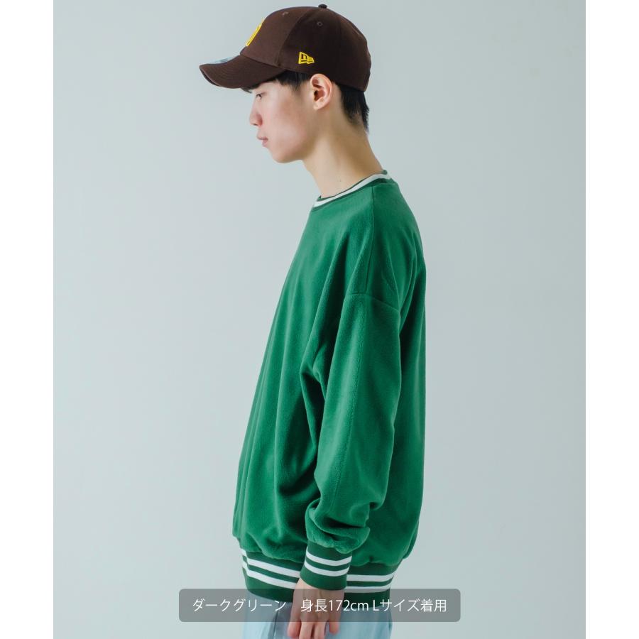 トレーナー メンズ フリース ラインリブ クルーネック プルオーバーシャツ オーバーサイズ ゆったり 大きいサイズ ストリート 韓国ファッション | improves | 08