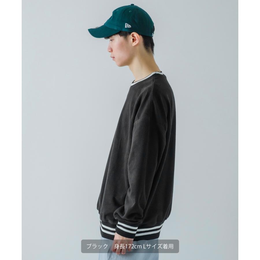 トレーナー メンズ フリース ラインリブ クルーネック プルオーバーシャツ オーバーサイズ ゆったり 大きいサイズ ストリート 韓国ファッション | improves | 11