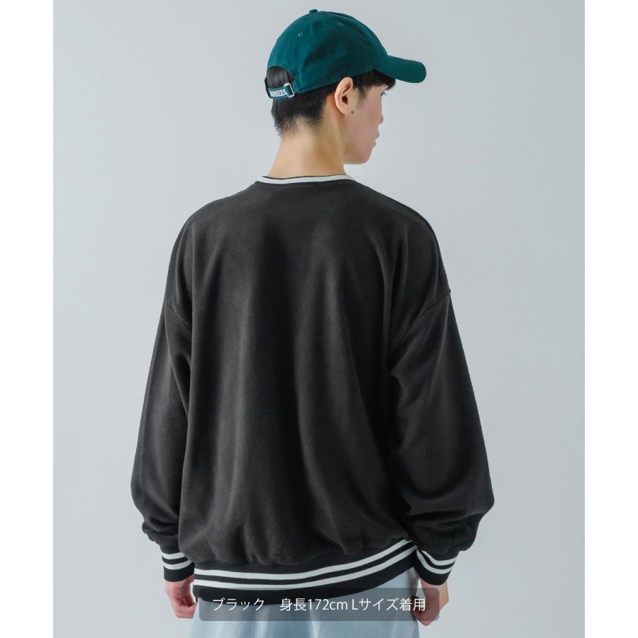 トレーナー メンズ フリース ラインリブ クルーネック プルオーバーシャツ オーバーサイズ ゆったり 大きいサイズ ストリート 韓国ファッション | improves | 12