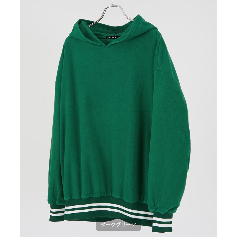 パーカー メンズ フリース ラインリブ クルーネック プルオーバー フーディ ビッグシルエット ゆったり 大きいサイズ ストリート 韓国ファッション 古着MIX | improves | 07