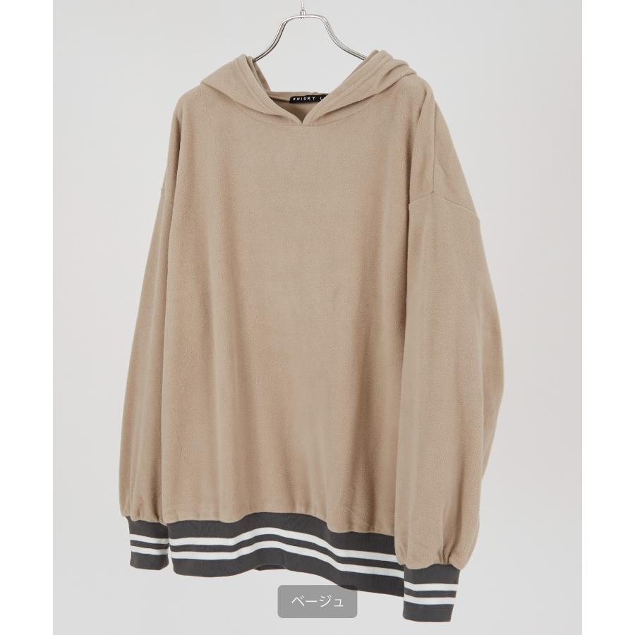 パーカー メンズ フリース ラインリブ クルーネック プルオーバー フーディ ビッグシルエット ゆったり 大きいサイズ ストリート 韓国ファッション 古着MIX | improves | 13