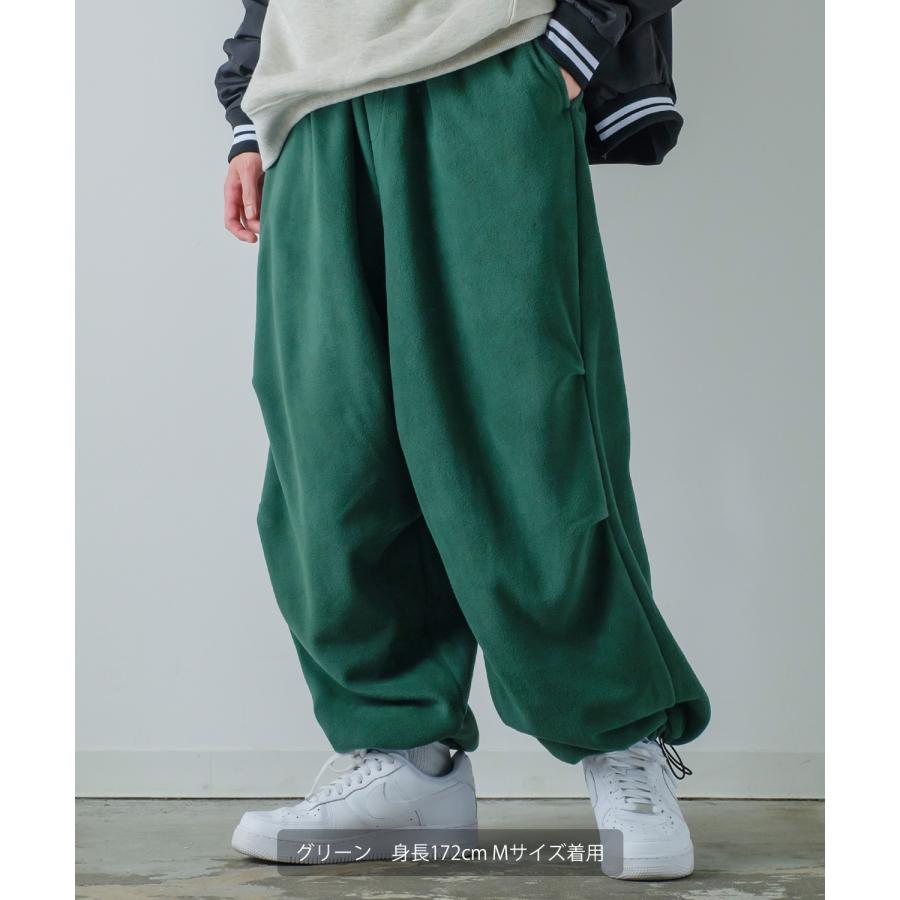 リブパンツ メンズ マイクロフリース バルーンシルエット イージーパンツ ボトムス オーバーサイズ ゆったり 大きいサイズ ストリート 韓国 | improves | 15