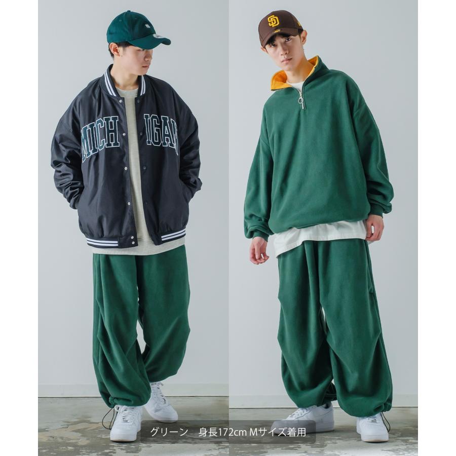 リブパンツ メンズ マイクロフリース バルーンシルエット イージーパンツ ボトムス オーバーサイズ ゆったり 大きいサイズ ストリート 韓国 | improves | 17