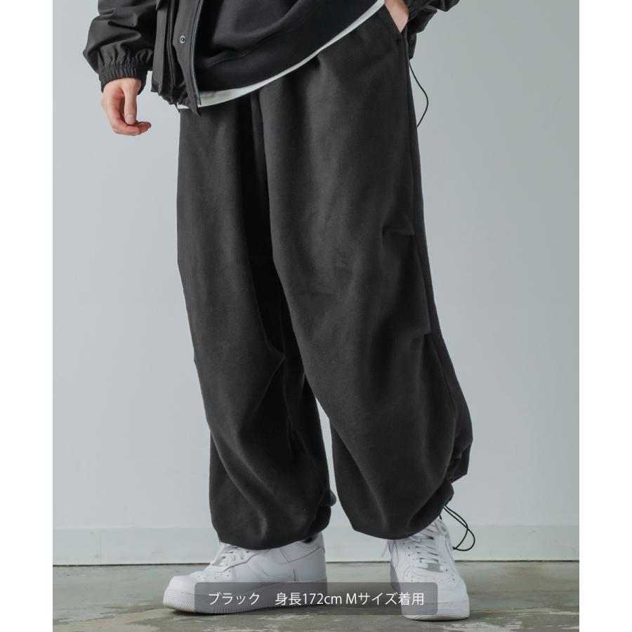 リブパンツ メンズ マイクロフリース バルーンシルエット イージーパンツ ボトムス オーバーサイズ ゆったり 大きいサイズ ストリート 韓国 | improves | 18