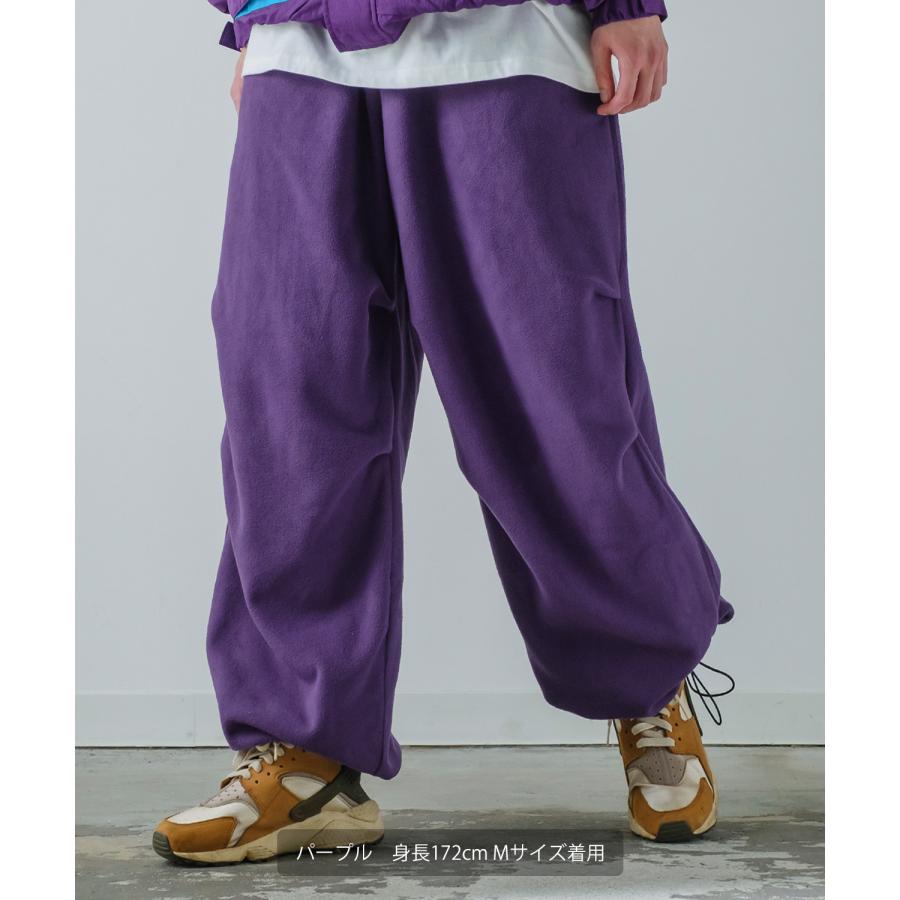 リブパンツ メンズ マイクロフリース バルーンシルエット イージーパンツ ボトムス オーバーサイズ ゆったり 大きいサイズ ストリート 韓国 | improves | 21