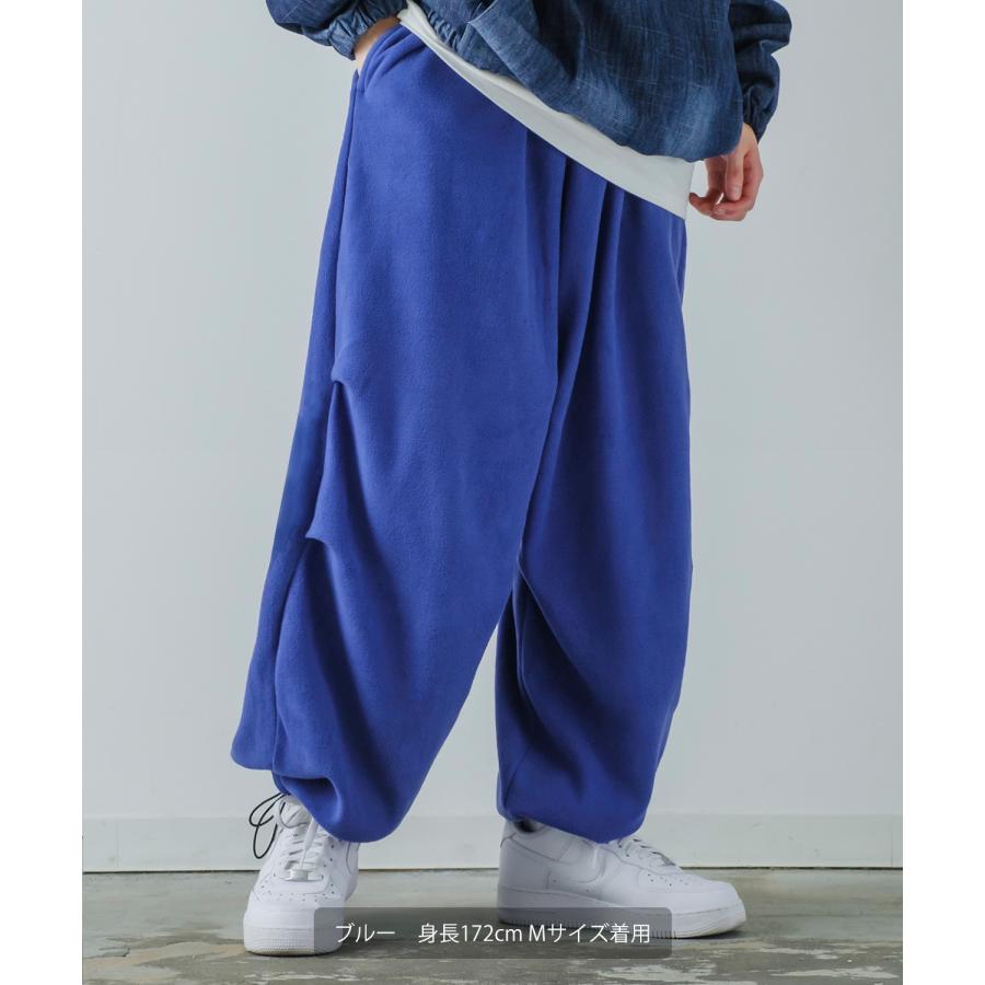 リブパンツ メンズ マイクロフリース バルーンシルエット イージーパンツ ボトムス オーバーサイズ ゆったり 大きいサイズ ストリート 韓国 | improves | 10