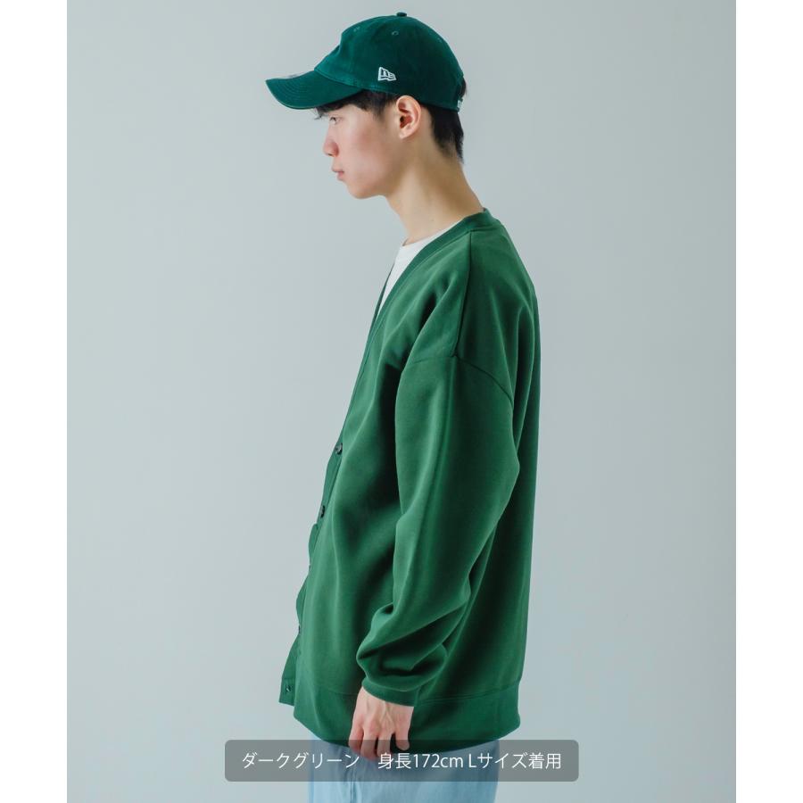 カーディガン メンズ 裏起毛 フリース スウェット スエット Vネック オーバーサイズ 古着MIX シンプル 大人 カジュアル  ベーシック ナチュラル | improves | 17