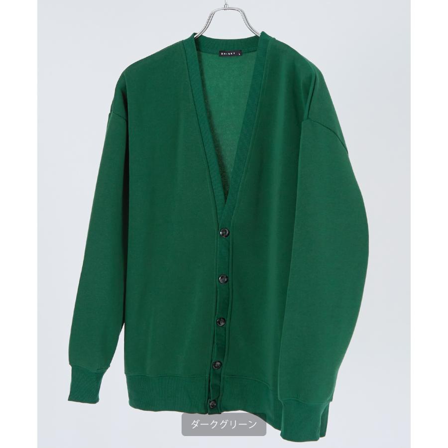 カーディガン メンズ 裏起毛 フリース スウェット スエット Vネック オーバーサイズ 古着MIX シンプル 大人 カジュアル  ベーシック ナチュラル | improves | 09