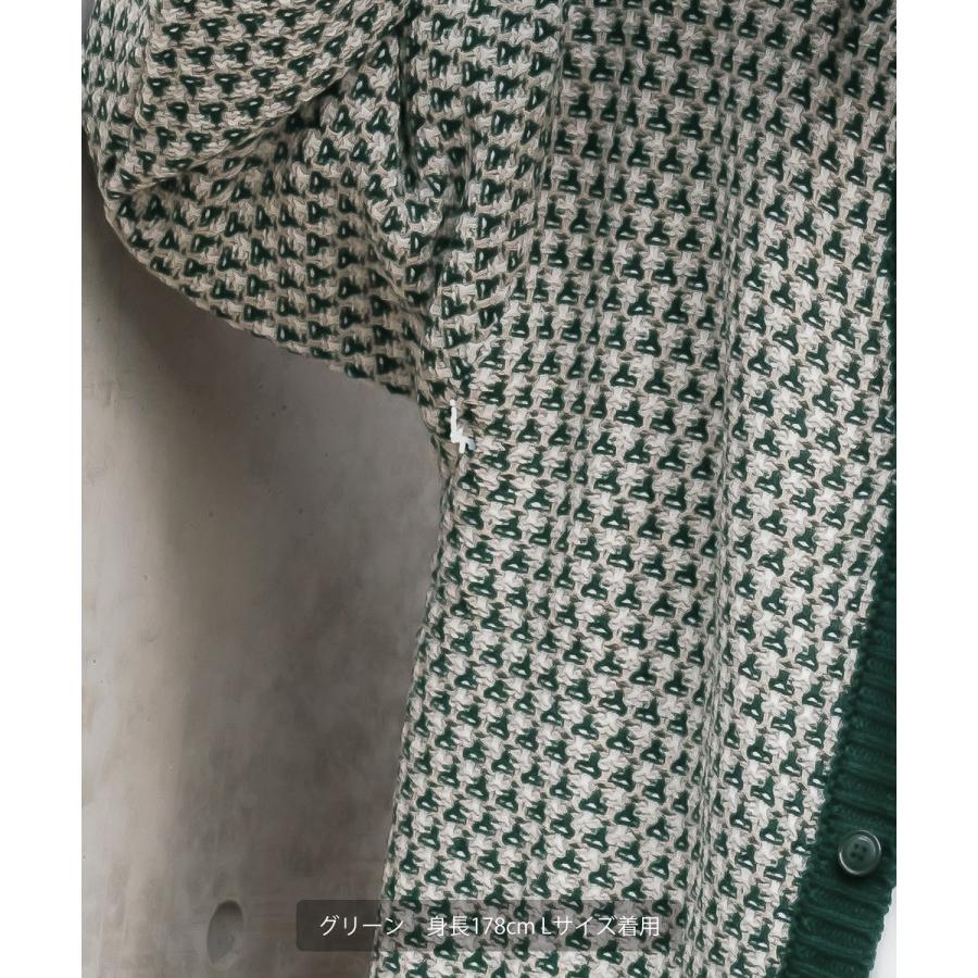 カーディガン メンズ 3色 シャギー ジャガード バルーン シルエット 大きいサイズ オーバーサイズ 古着MIX きれいめカジュアル ストリート 韓国ファッション | improves | 18