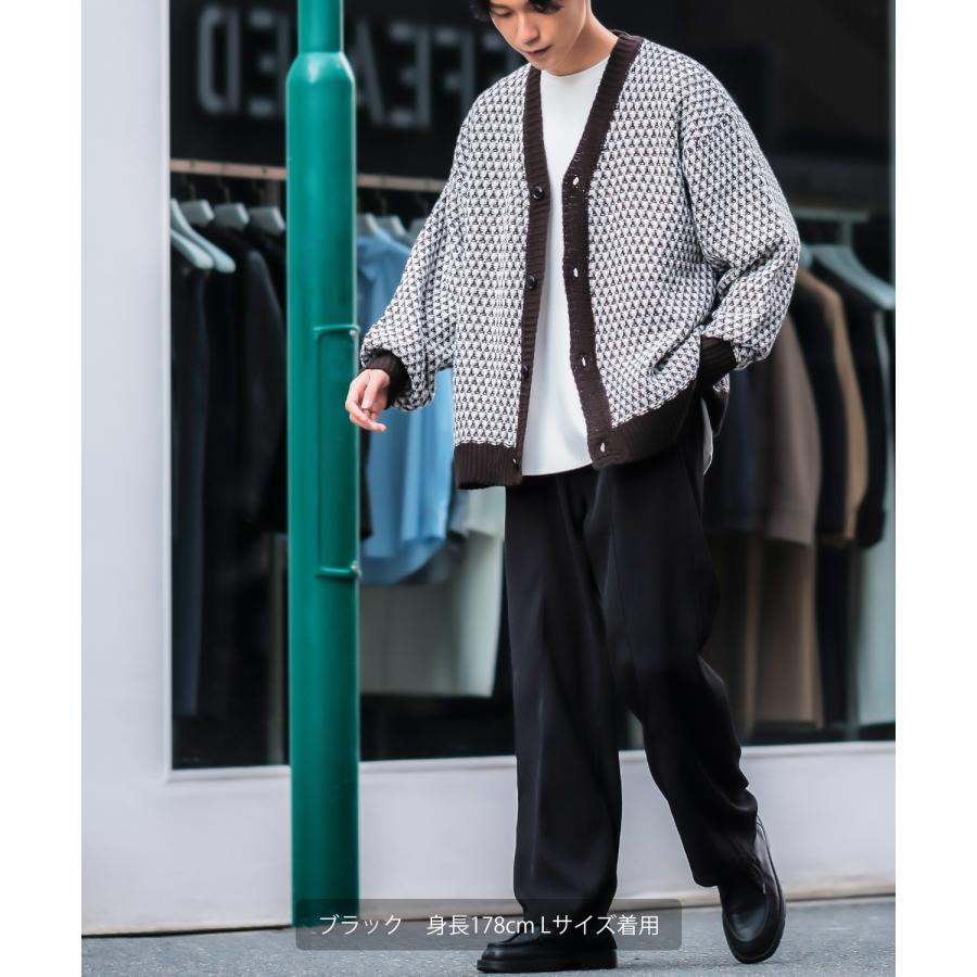 カーディガン メンズ 3色 シャギー ジャガード バルーン シルエット 大きいサイズ オーバーサイズ 古着MIX きれいめカジュアル ストリート 韓国ファッション | improves | 06