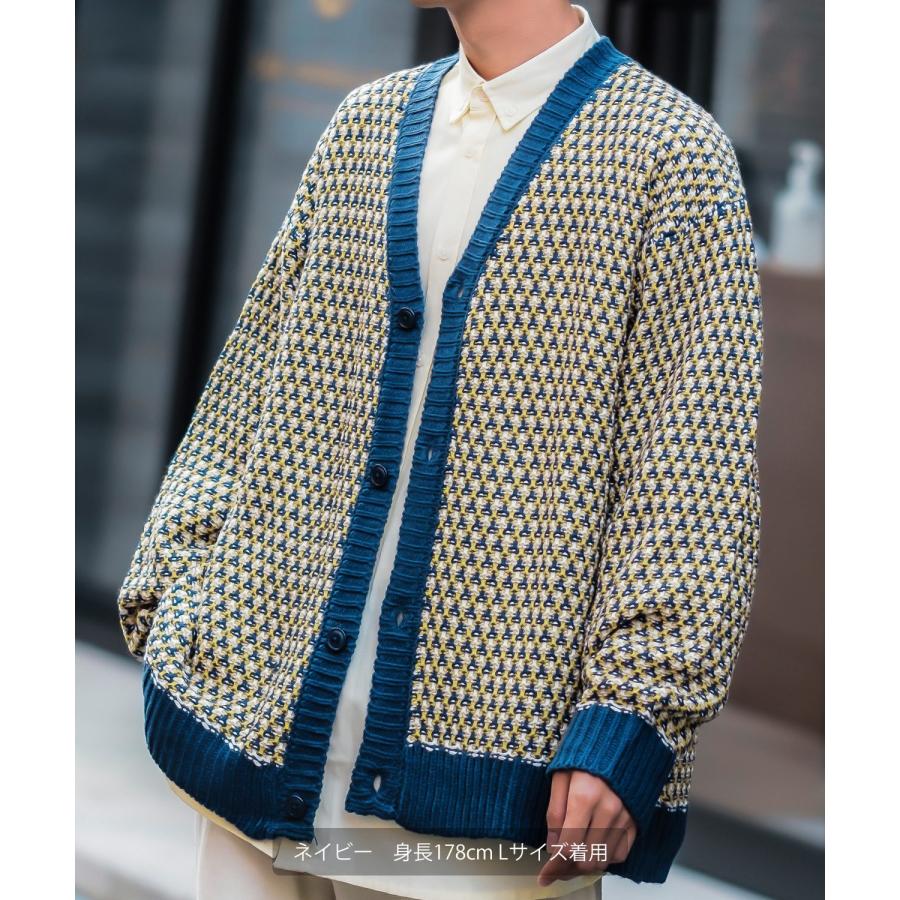 カーディガン メンズ 3色 シャギー ジャガード バルーン シルエット 大きいサイズ オーバーサイズ 古着MIX きれいめカジュアル ストリート 韓国ファッション | improves | 08
