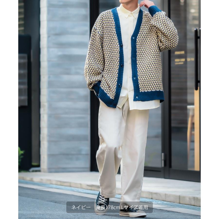 カーディガン メンズ 3色 シャギー ジャガード バルーン シルエット 大きいサイズ オーバーサイズ 古着MIX きれいめカジュアル ストリート 韓国ファッション | improves | 12