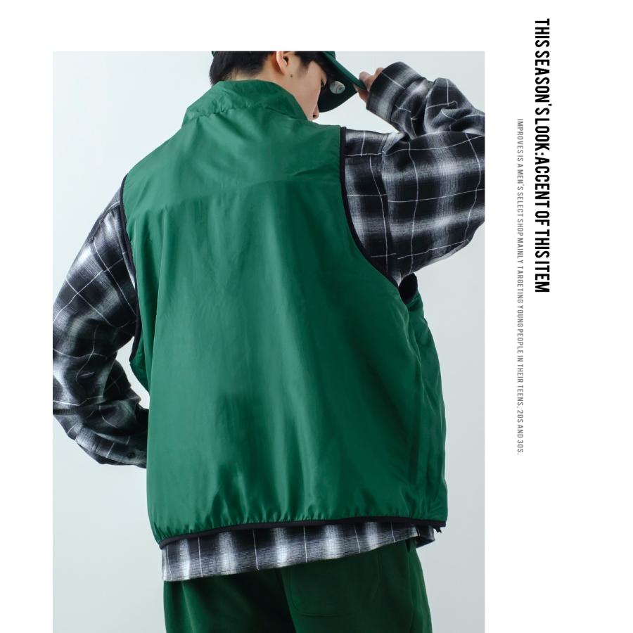 ベスト メンズ マイクロ フリース リバーシブルベスト 幾何学模様 オーバーサイズ ゆったり 大きいサイズ アメカジ ストリート古着MIX スケーター アウトドア | improves | 14