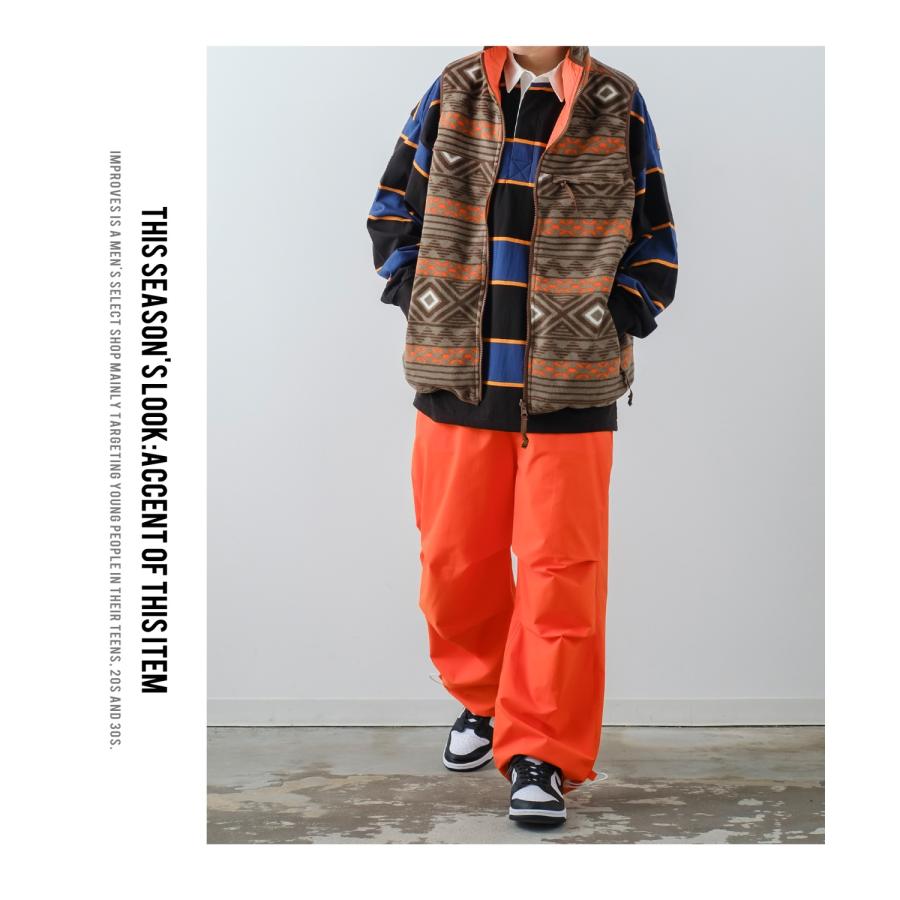 ベスト メンズ マイクロ フリース リバーシブルベスト 幾何学模様 オーバーサイズ ゆったり 大きいサイズ アメカジ ストリート古着MIX スケーター アウトドア | improves | 19