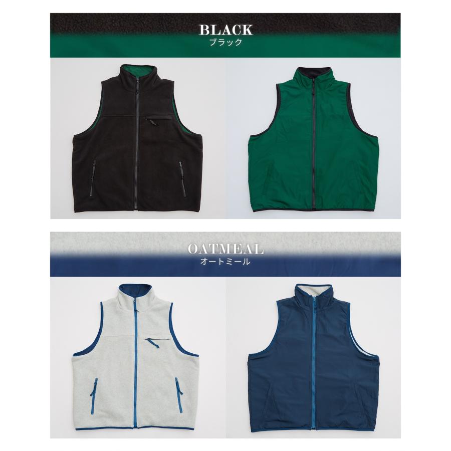 ベスト メンズ マイクロ フリース リバーシブルベスト 幾何学模様 オーバーサイズ ゆったり 大きいサイズ アメカジ ストリート古着MIX スケーター アウトドア | improves | 20