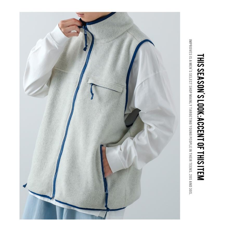 ベスト メンズ マイクロ フリース リバーシブルベスト 幾何学模様 オーバーサイズ ゆったり 大きいサイズ アメカジ ストリート古着MIX スケーター アウトドア | improves | 05