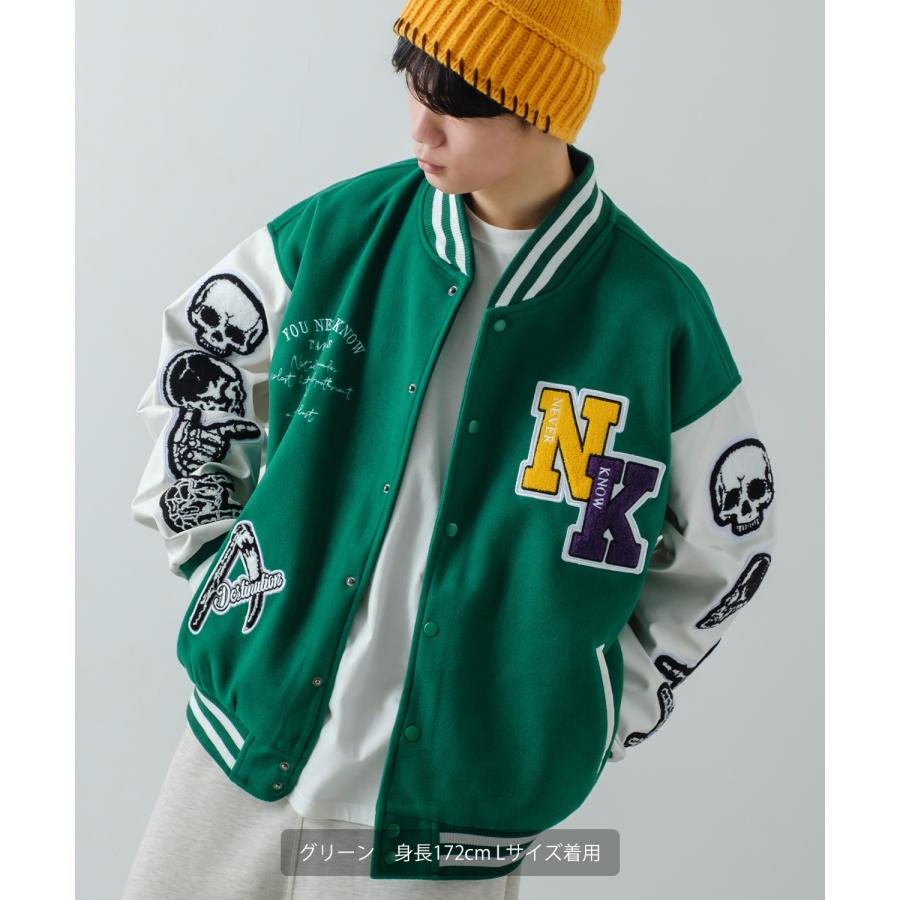 improves スタジャン メンズ サガラ ロゴ 刺しゅう スタジアム