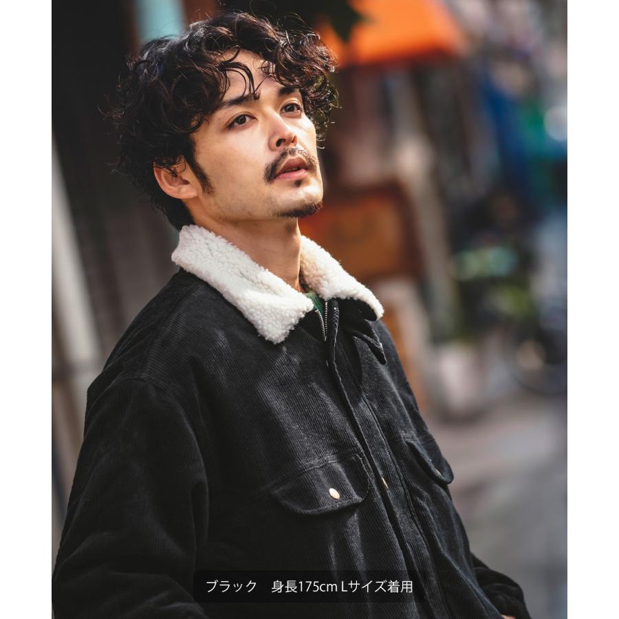 ボアジャケット メンズ コーデュロイ コーディロイ ランチジャケット バルーンシルエット ブルゾン オーバーサイズ ゆったり 大きいサイズ アメカジ ストリート | improves | 17